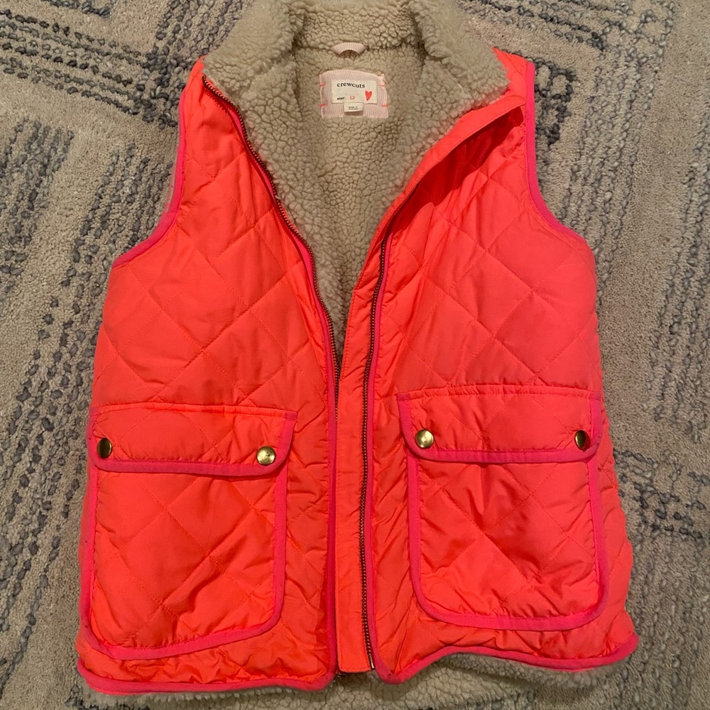 Crewcuts Orange Sherpa Lined Vest